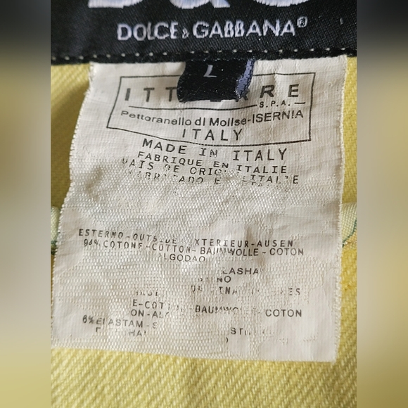 Dolce & Gabbana yellow cotton denim blazer jacket. Fits size small/medium. - Picture 5 of 5